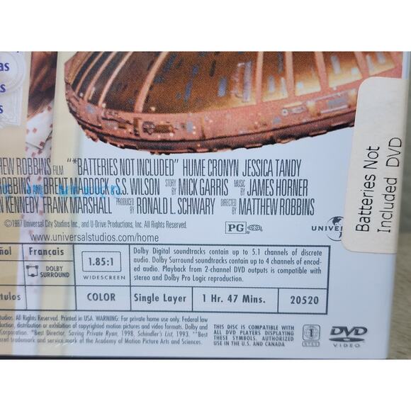 Batteries Not Included Movie DVD New Sealed Steven Spielberg Widescreen 2003 - Picture 12 of 12